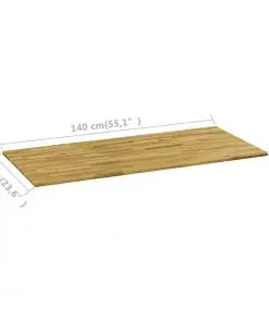 vidaXL Table Top Solid Oak Wood Rectangular 23 mm 140×60 cm