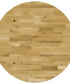 vidaXL Table Top Solid Oak Wood Round 44 mm 500 mm