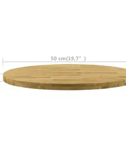 vidaXL Table Top Solid Oak Wood Round 44 mm 500 mm