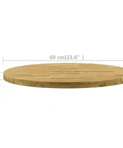 vidaXL Table Top Solid Oak Wood Round 44 mm 600 mm