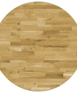 vidaXL Table Top Solid Oak Wood Round 44 mm 700 mm