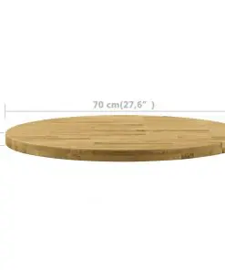 vidaXL Table Top Solid Oak Wood Round 44 mm 700 mm