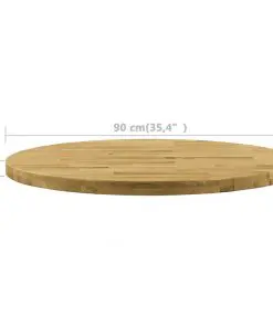 vidaXL Table Top Solid Oak Wood Round 44 mm 900 mm