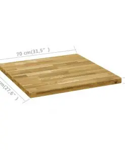 vidaXL Table Top Solid Oak Wood Square 44 mm 70×70 cm