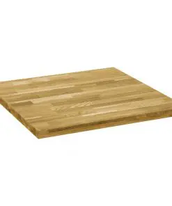 vidaXL Table Top Solid Oak Wood Square 44 mm 80×80 cm