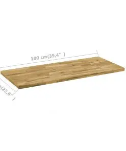 vidaXL Table Top Solid Oak Wood Rectangular 44 mm 100×60 cm