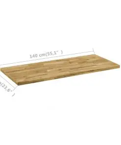 vidaXL Table Top Solid Oak Wood Rectangular 44 mm 140×60 cm