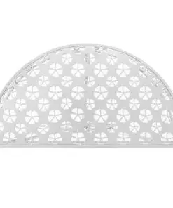 vidaXL Side Table Vintage Style Half Round Metal 72x36x74 cm Silver