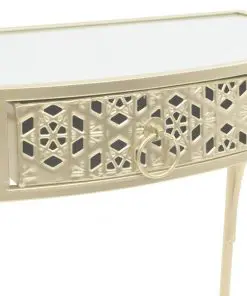 vidaXL Side Table French Style Metal 82x39x76 cm Gold
