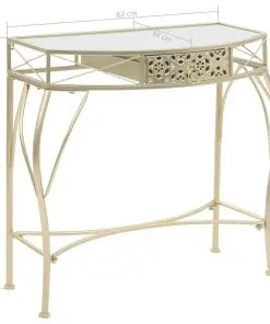 vidaXL Side Table French Style Metal 82x39x76 cm Gold