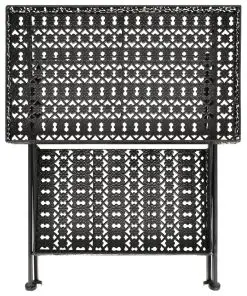 vidaXL Folding Tea Table Vintage Style Metal 58x35x72 cm Black