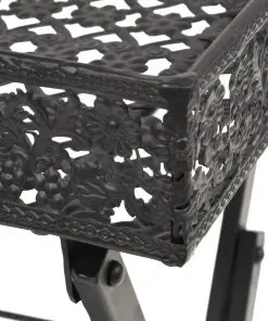 vidaXL Folding Tea Table Vintage Style Metal 58x35x72 cm Black
