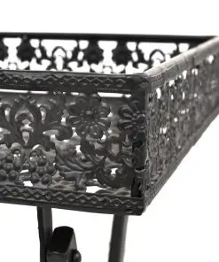 vidaXL Folding Tea Table Vintage Style Metal 58x35x72 cm Black