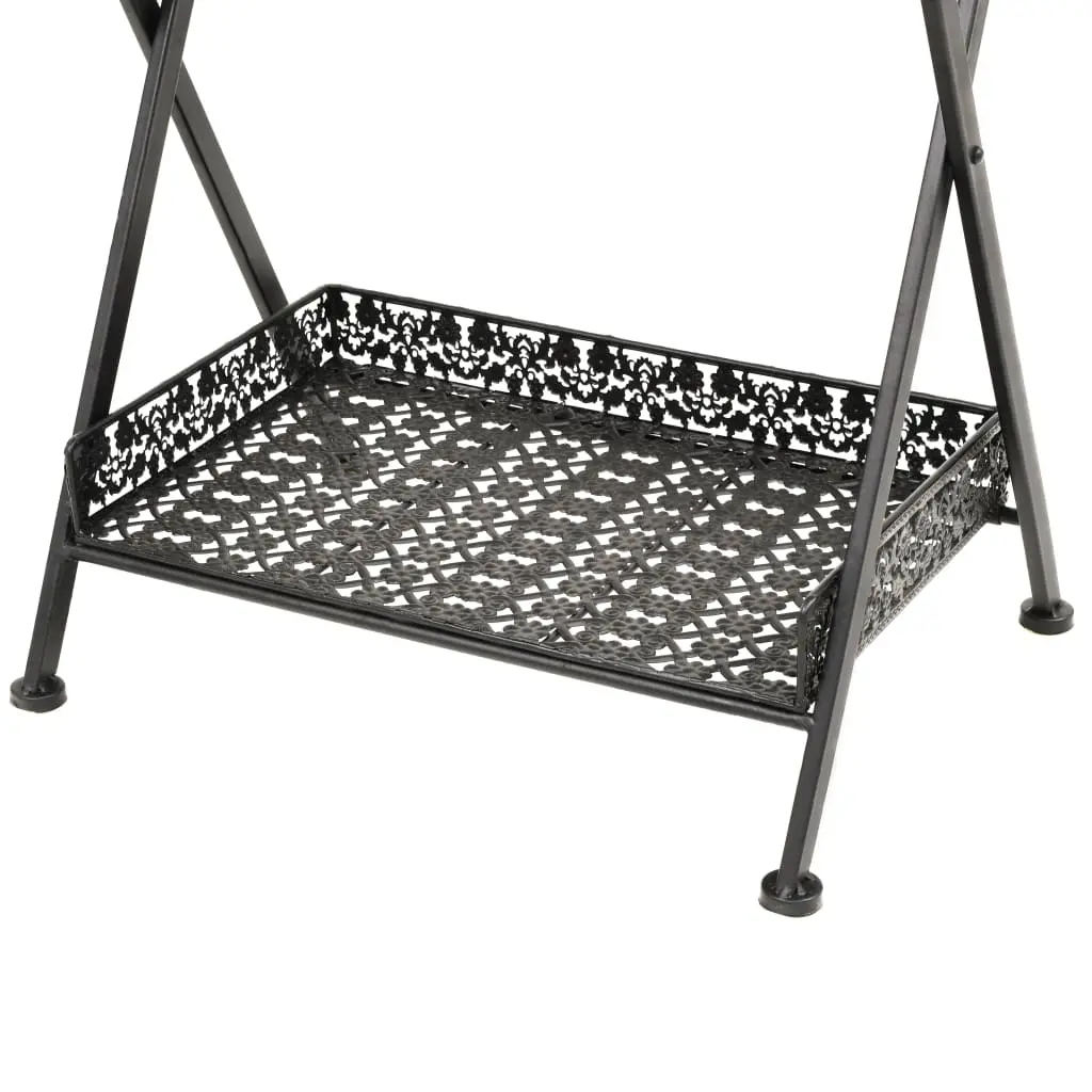 vidaXL Folding Tea Table Vintage Style Metal 58x35x72 cm Black