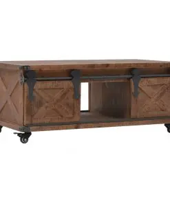 vidaXL Coffee Table Solid Fir Wood 91x51x38 cm Brown