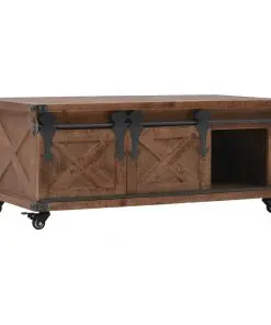 vidaXL Coffee Table Solid Fir Wood 91x51x38 cm Brown