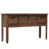 vidaXL Console Table Solid Fir Wood 131×35.5×75 cm Brown