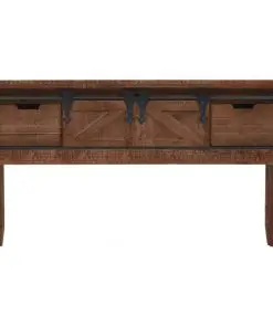 vidaXL Console Table Solid Fir Wood 131×35.5×75 cm Brown
