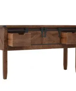 vidaXL Console Table Solid Fir Wood 131×35.5×75 cm Brown