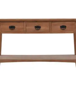 vidaXL Console Table Solid Fir Wood 126x40x77.5 cm Brown