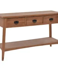 vidaXL Console Table Solid Fir Wood 126x40x77.5 cm Brown