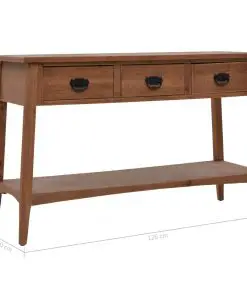 vidaXL Console Table Solid Fir Wood 126x40x77.5 cm Brown
