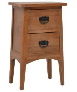 vidaXL Bedside Cabinet Solid Fir Wood 40x29x68 cm Brown
