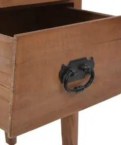 vidaXL Bedside Cabinet Solid Fir Wood 40x29x68 cm Brown