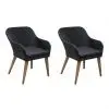 vidaXL Outdoor Chairs with Cushions 2 pcs Poly Rattan Black