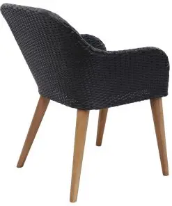 vidaXL Outdoor Chairs with Cushions 2 pcs Poly Rattan Black