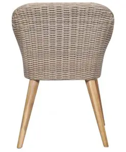 vidaXL Outdoor Chairs with Cushions 2 pcs Poly Rattan Brown