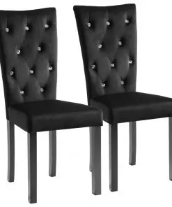 vidaXL Dining Chairs 2 pcs Black Velvet