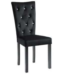 vidaXL Dining Chairs 2 pcs Black Velvet