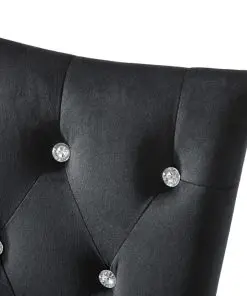 vidaXL Dining Chairs 2 pcs Black Velvet