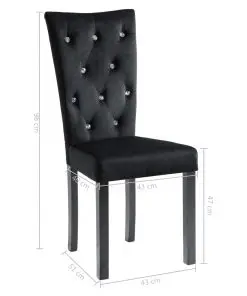 vidaXL Dining Chairs 2 pcs Black Velvet