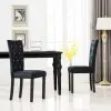 vidaXL Dining Chairs 2 pcs Black Velvet