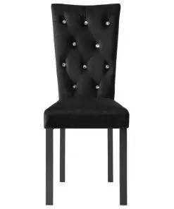 vidaXL Dining Chairs 4 pcs Black Velvet