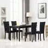 vidaXL Dining Chairs 4 pcs Black Velvet