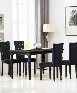 vidaXL Dining Chairs 4 pcs Black Velvet