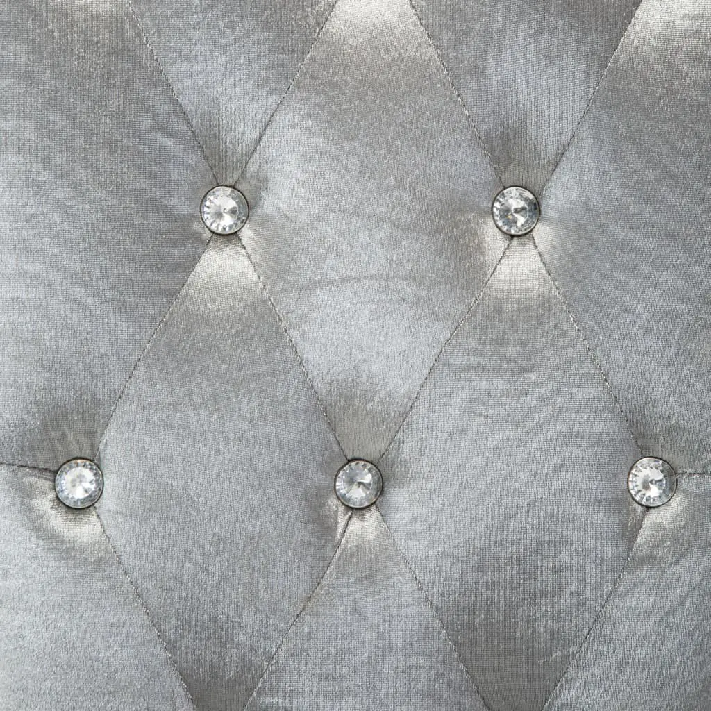 vidaXL Dining Chairs 2 pcs Silver Velvet