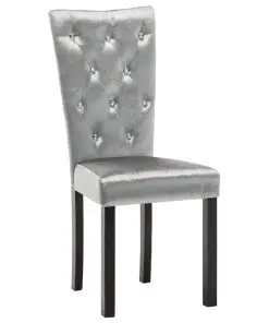 vidaXL Dining Chairs 2 pcs Silver Velvet