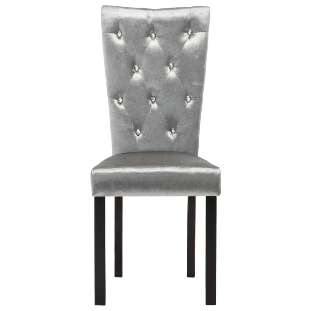 vidaXL Dining Chairs 2 pcs Silver Velvet