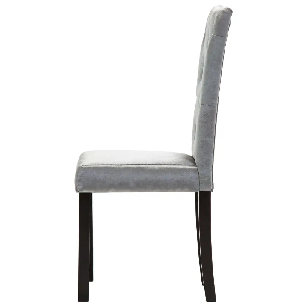 vidaXL Dining Chairs 2 pcs Silver Velvet