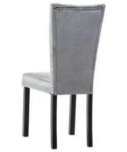vidaXL Dining Chairs 2 pcs Silver Velvet