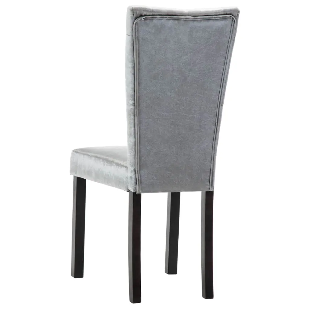 vidaXL Dining Chairs 2 pcs Silver Velvet