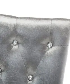 vidaXL Dining Chairs 2 pcs Silver Velvet