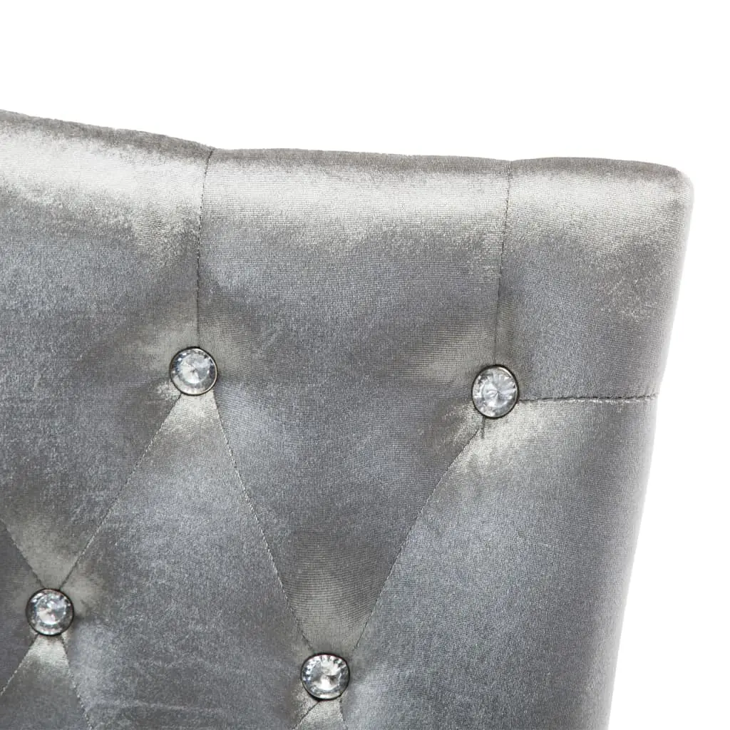 vidaXL Dining Chairs 2 pcs Silver Velvet