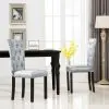 vidaXL Dining Chairs 2 pcs Silver Velvet