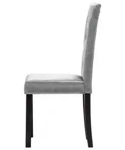 vidaXL Dining Chairs 4 pcs Silver Velvet