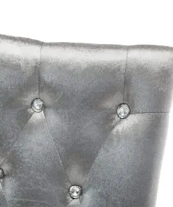 vidaXL Dining Chairs 4 pcs Silver Velvet